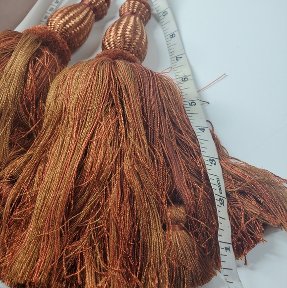 Brunschwig & Fils Rust Orange Tiebacks Tassels Curtain Drape Holders 1 pc - Picture 5 of 6